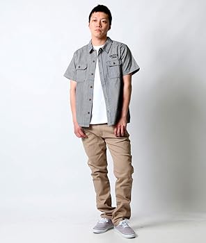 Amazon | [リアルコンテンツ] ヒッコリー ストライプ 半袖